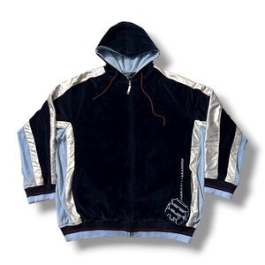 Men’s Makaveli Branded Velour Zip-Up Hoodie